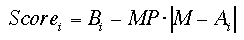 Score_i=B_i+MP*|M-A_i]